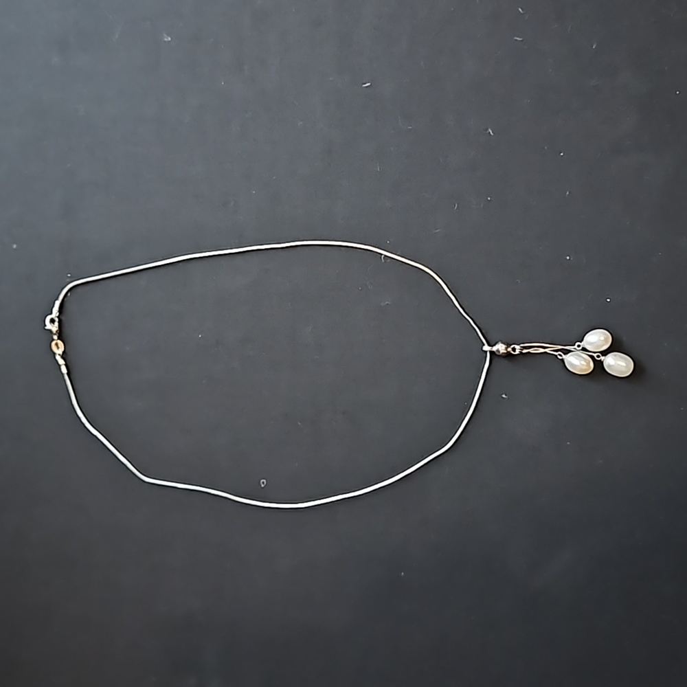 Pearl Pendant Necklace Silver 750 Plated